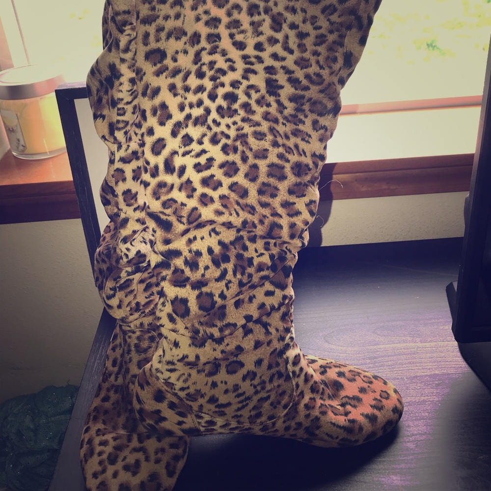 Leopard print boots